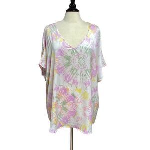 Entro Tie Dye Short Sleeve Top Size 2X NWT
